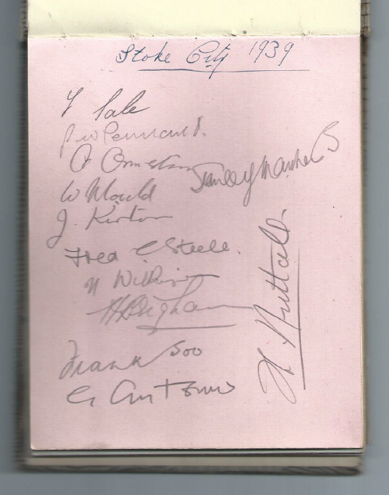 Autographs - Stoke City - 1939