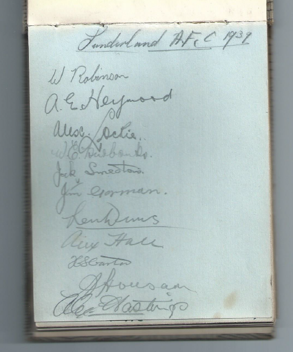 Autographs - Sunderland - 1939