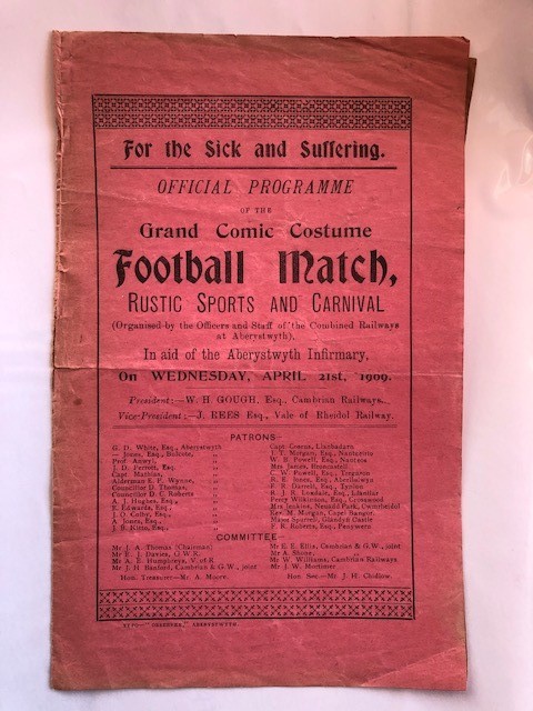 Aberystwyth Town Charity Match Programme 1909
