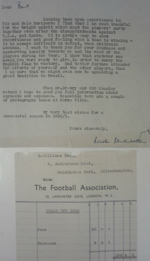 1950 World Cup Expenses And Letter From The Manager 1950 World Cup Expenses And Letter From The Manager